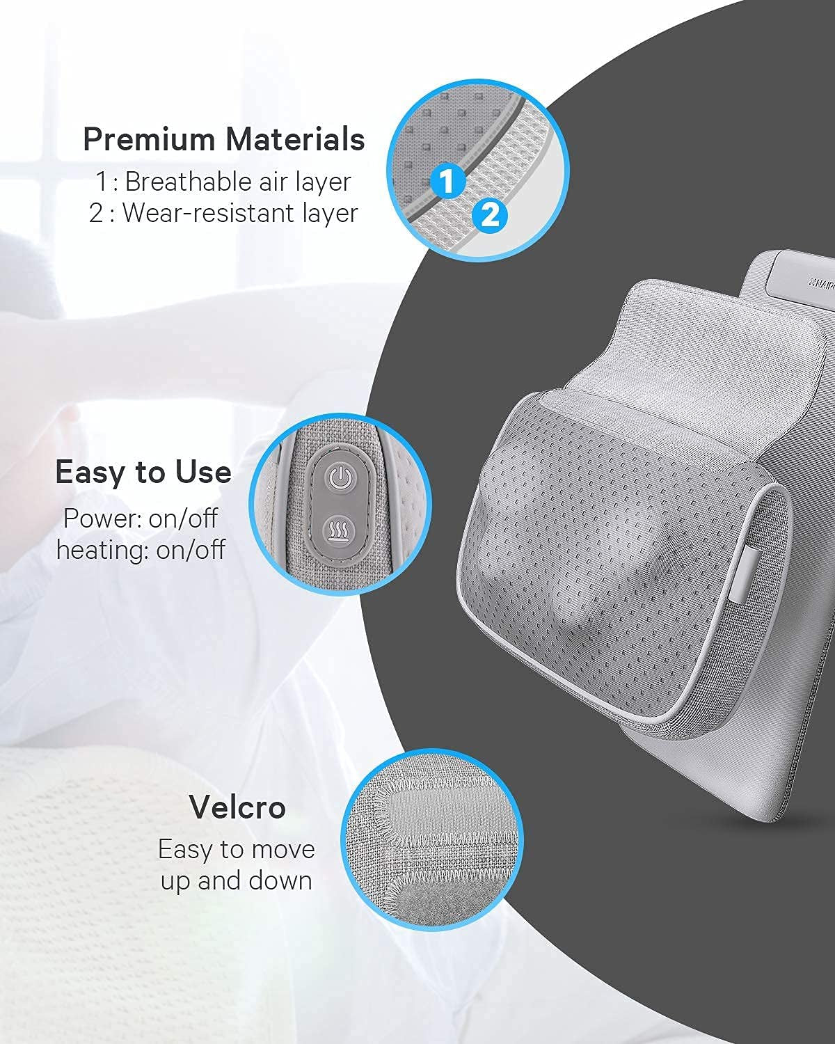 Shiatsu Massager Back and Neck Massage Pillow with Heat, Deep Tissue Kneading Massages for Lower and Upper Back, Shoulders, Calf - Massager for Chair Office Home …