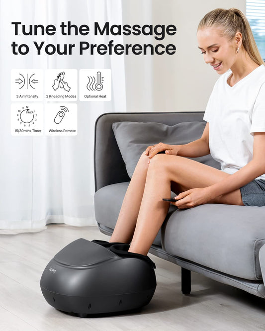 Foot Massager Machine with Heat and Remote, Gifts for Men and Women, Shiatsu Deep Kneading, Delivers Relief for Tired Muscles and Plantar Fasciitis, Fits Feet up to Men Size 12