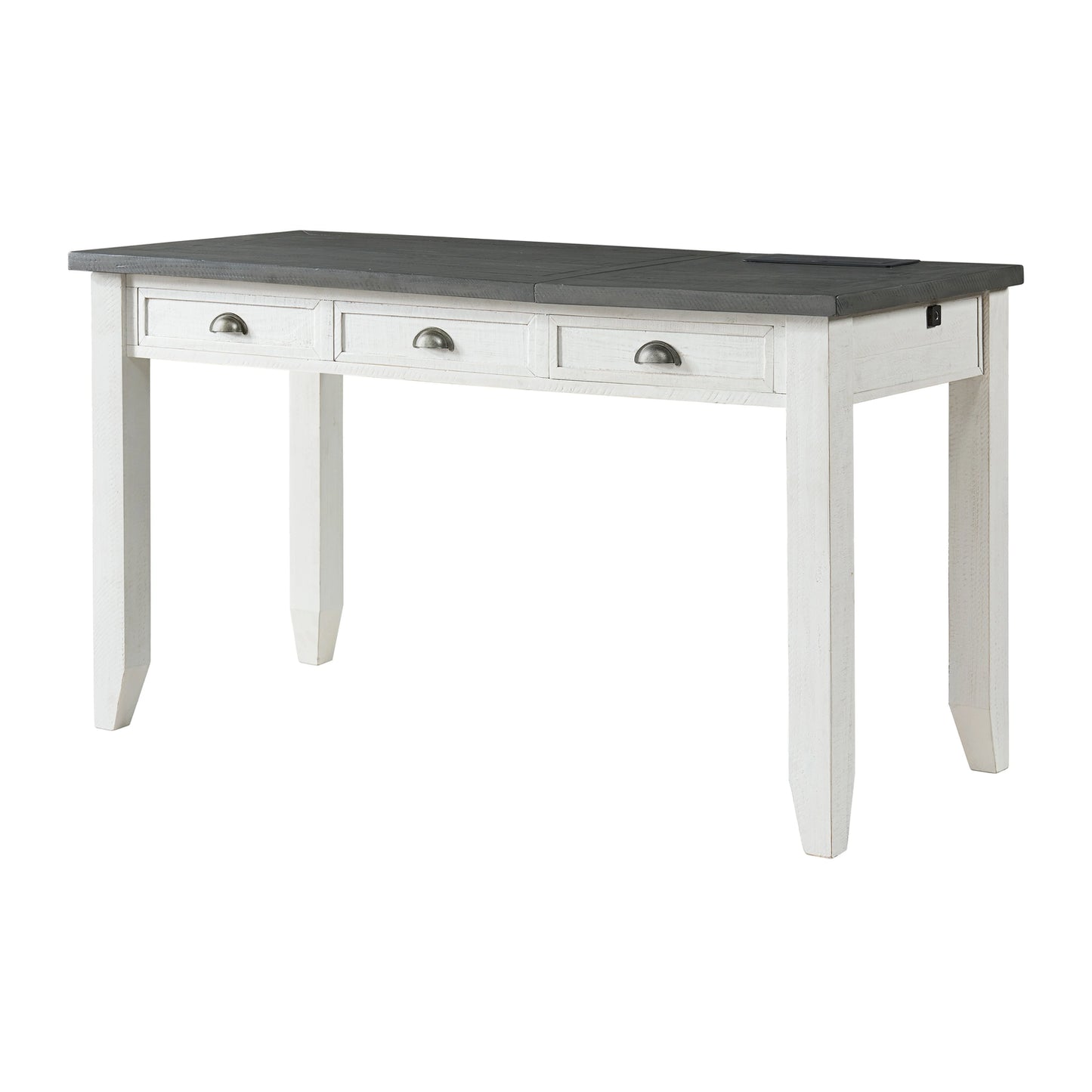 Standing option Lift-Top Desk with Fingerprint Lock White Stain and Grey