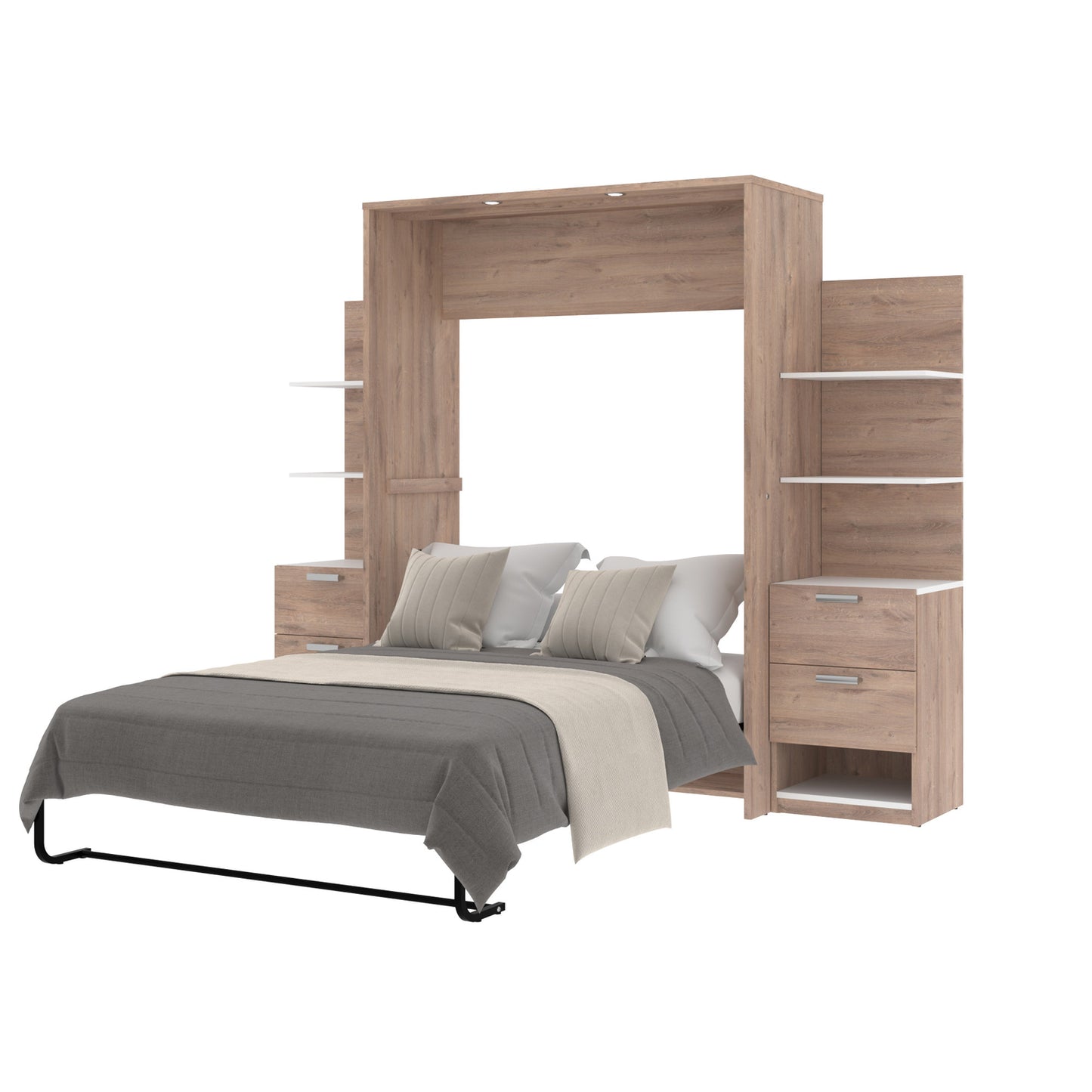 Space Decor Murphy Wall Bed with Two Side Storage Towers
