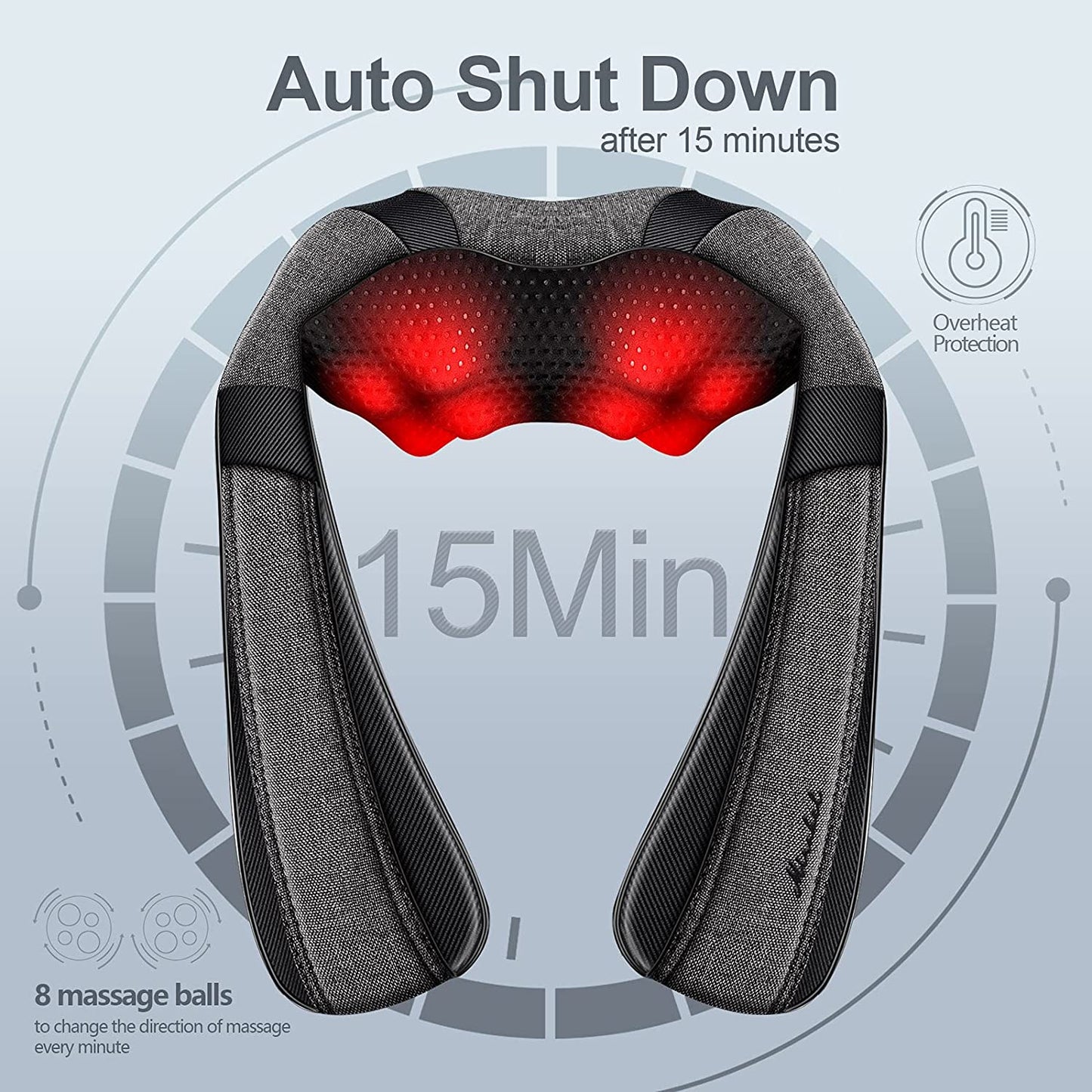 Back Massager Neck Massager with Heat, Neck and Back Massager, Shiatsu Shoulder Massager Gifts for Neck, Back, Muscle Pain Relief, Presents Idea for Thanksgiving, Christmas, Fathers Day, Mothers Day