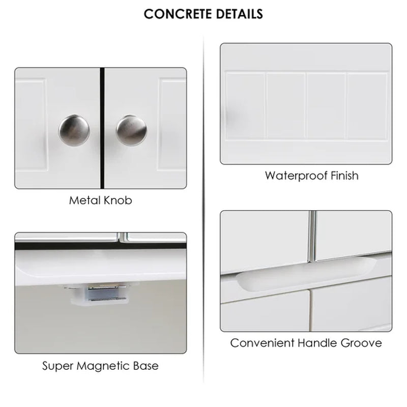 Barzan Surface Mount Framed 2 Door Medicine Cabinet with 3 Adjustable Shelves