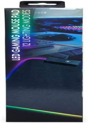 LED USB Cable Gaming Mouse Pad 12 Lighting Modes, Size: 13 X 10 Inch - RGB Mousepad Led Mouse Pad - anti Slip Rubber - Black