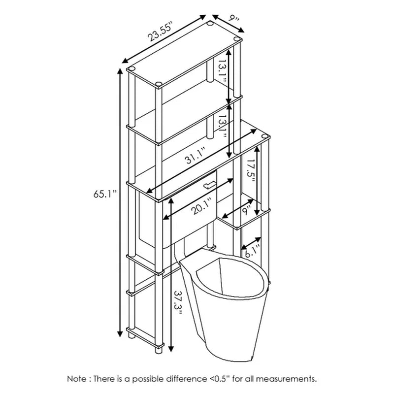 Antonucci 31.1'' W X 65.1'' H X 9'' D Over-The-Toilet Storage