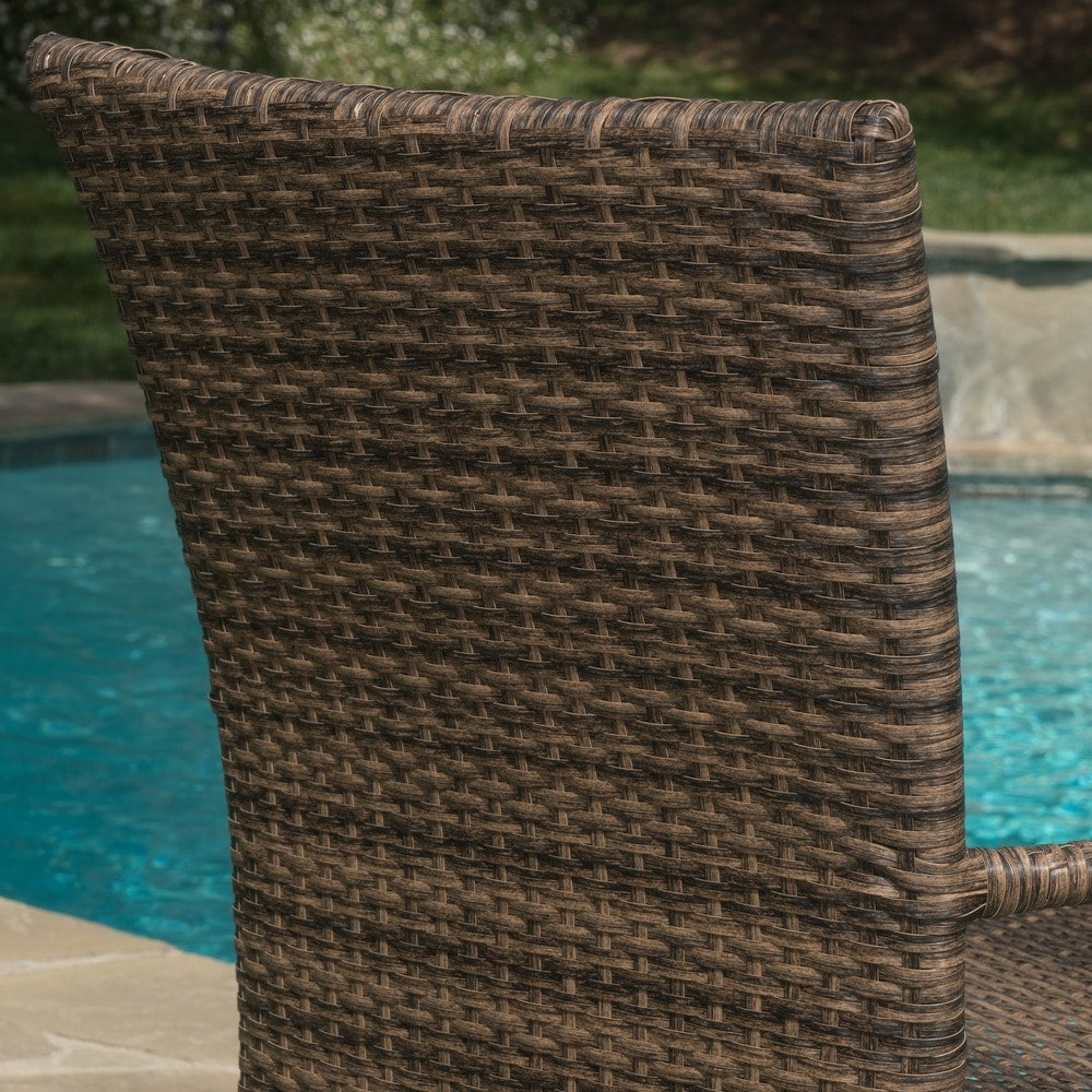 Benhill Outdoor Contemporary Wicker Stacking Chairs (Set of 4) by