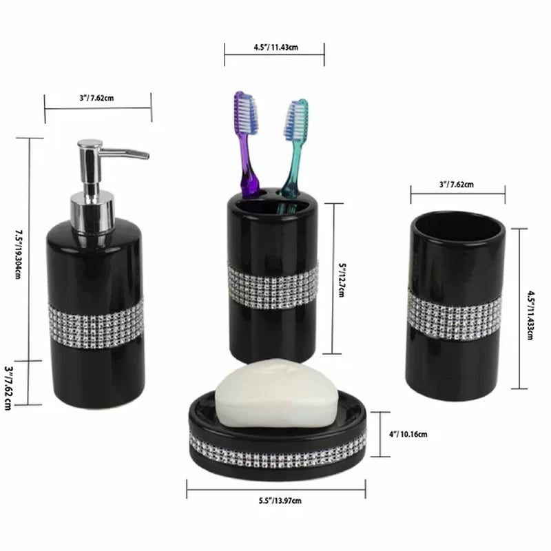 Tristen Luxury 4 Piece Bathroom Accessory Set