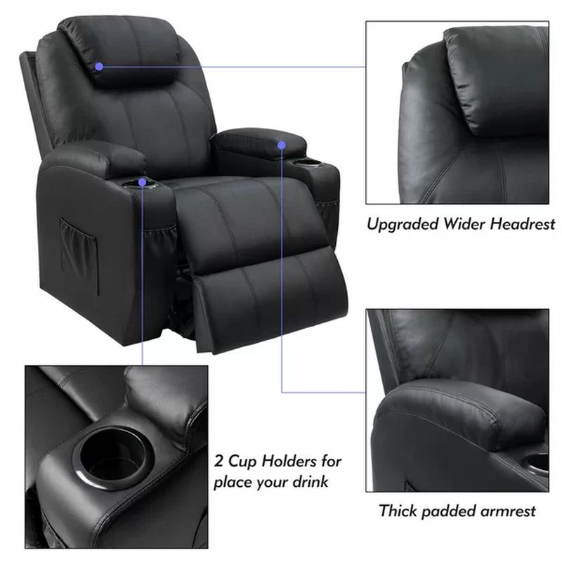 Faux Leather Heated Massage Chair