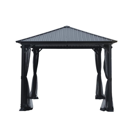 Pablo 10-Foot Square Hardtop Aluminum Gazebo by