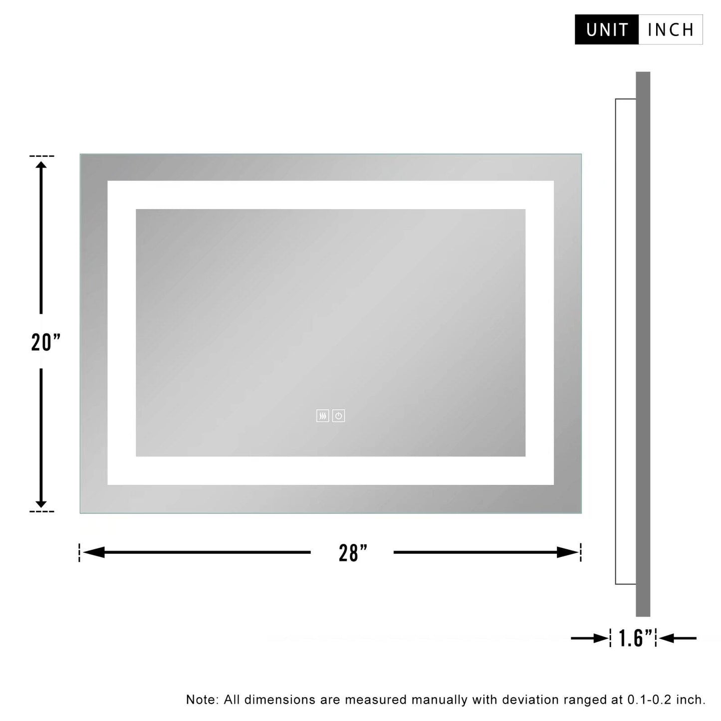 NeutBath LED Wall Bathroom Mirror with Dimmer