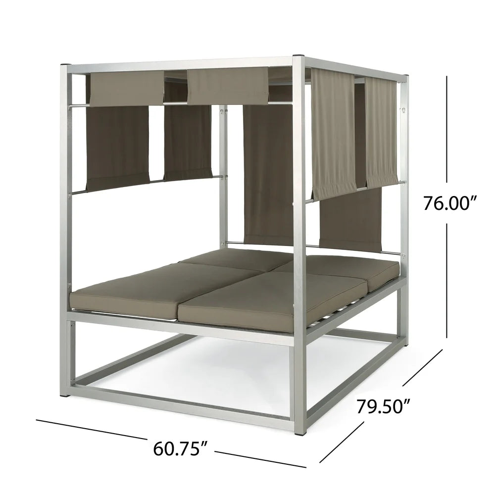 Heminger Outdoor Aluminum Daybed with Canopy by