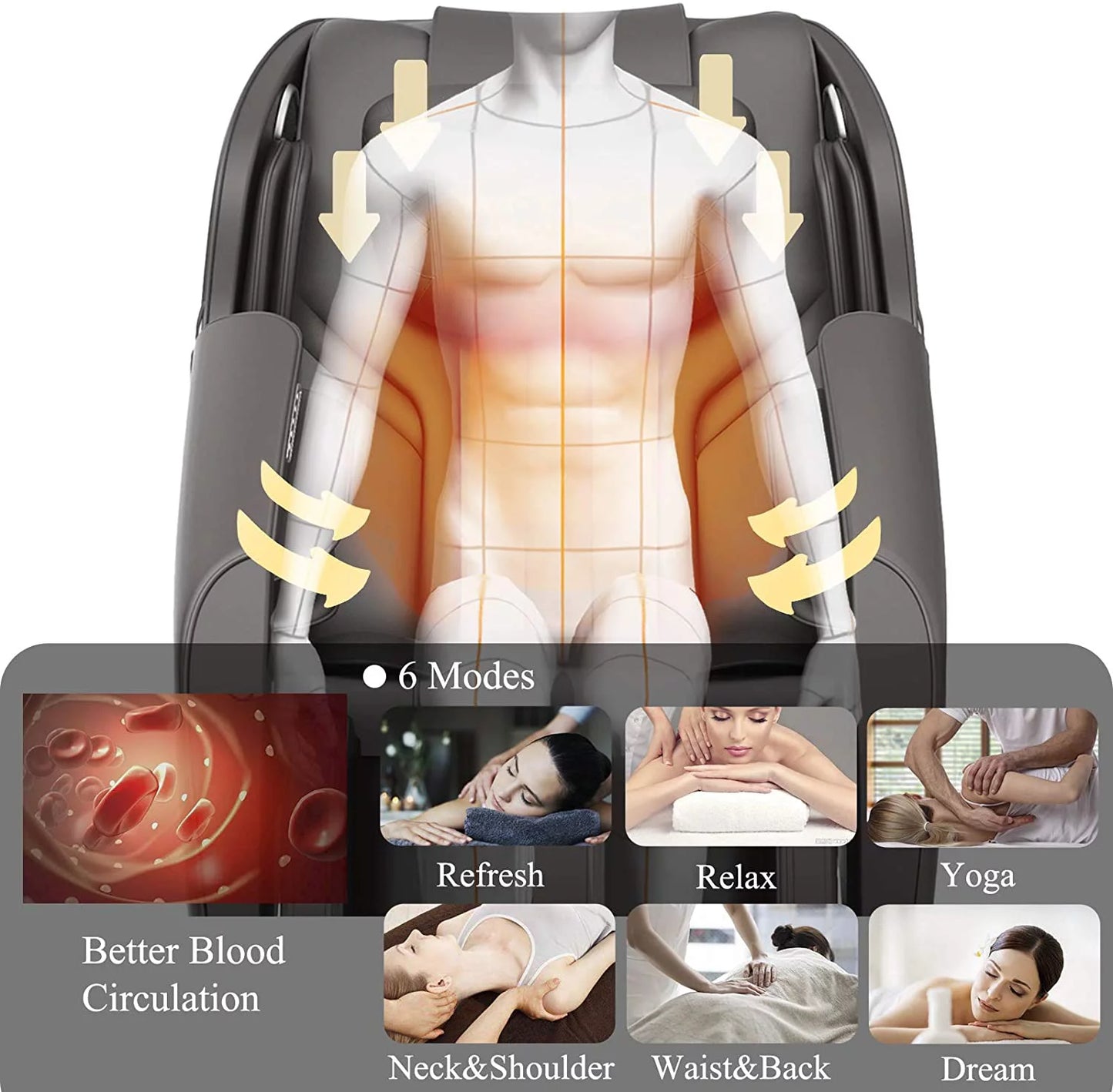 BOSSCARE Assembled Massage Chair Recliner with Zero Gravity Full Body Massage Brown