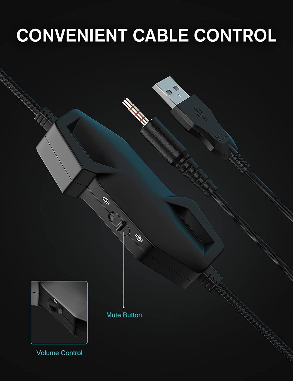 Gaming Headset with Microphone, Compatible with PS4 PS5 Xbox One PC Laptop, Over-Ear Headphones with LED RGB Light, Noise Canceling Mic, 7.1 Stereo Surround Sound
