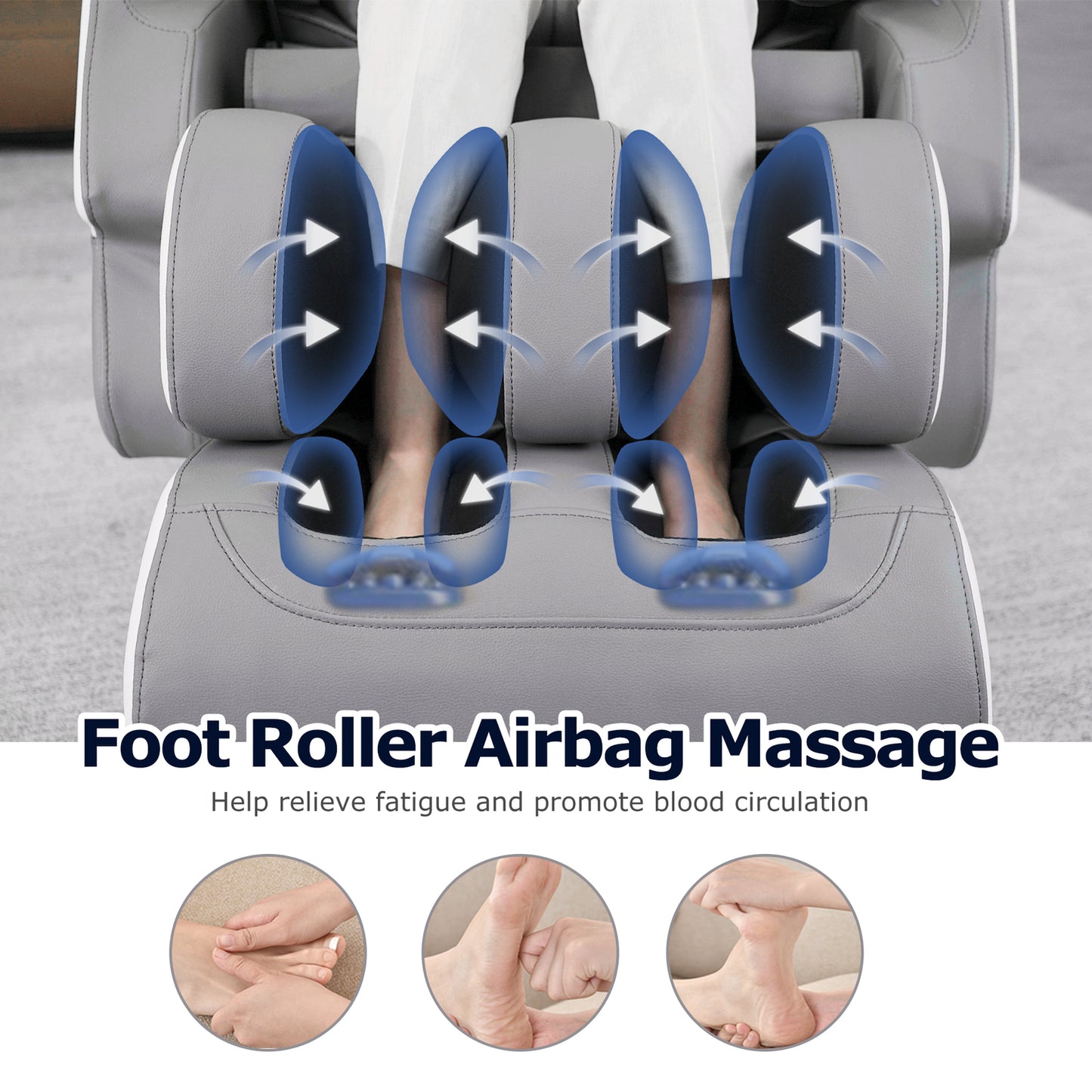 Massage Chair Full Body Massage Zero Gravity Shiatsu Recliner with Airbags, Gray