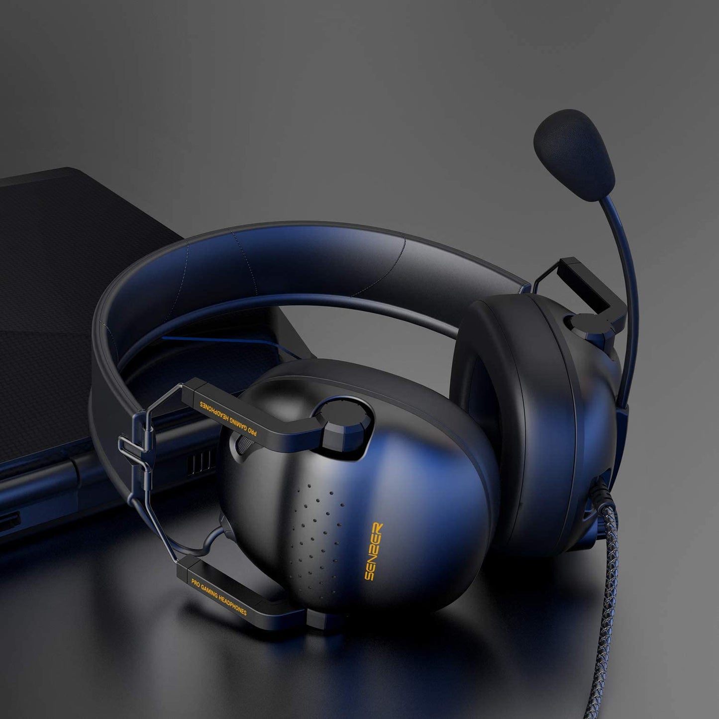 SG500 Surround Sound Pro Gaming Headset with Noise Cancelling Microphone - Detachable Memory Foam Ear Pads - Portable Foldable Headphones for PC, PS4, PS5, Xbox One, Switch