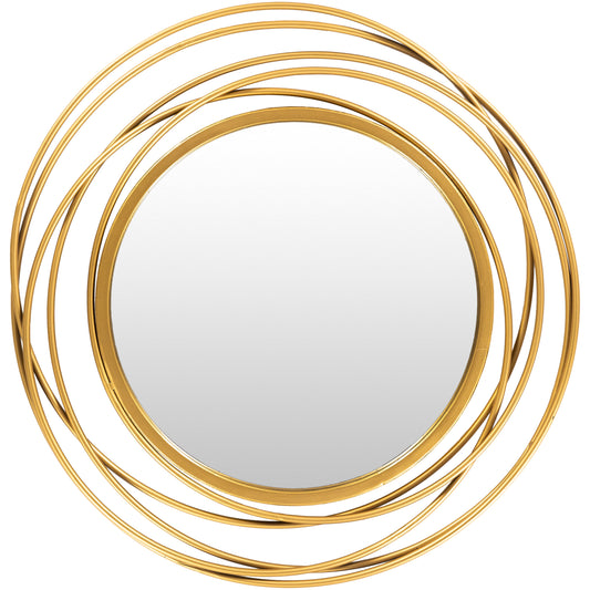 Modern Decor Circles Golden 21-Inch round Mirror - 22"H X 21"W