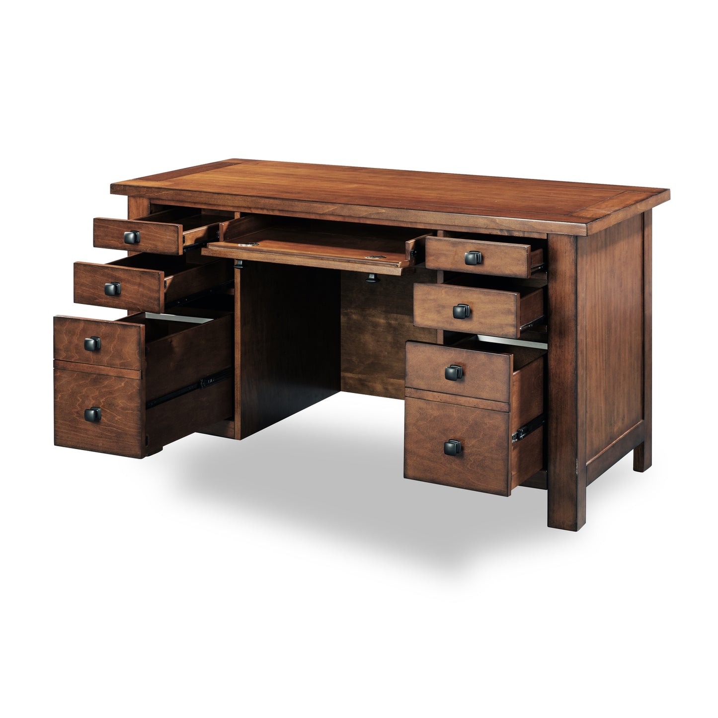 Aged Maple Executive Pedestal Desk