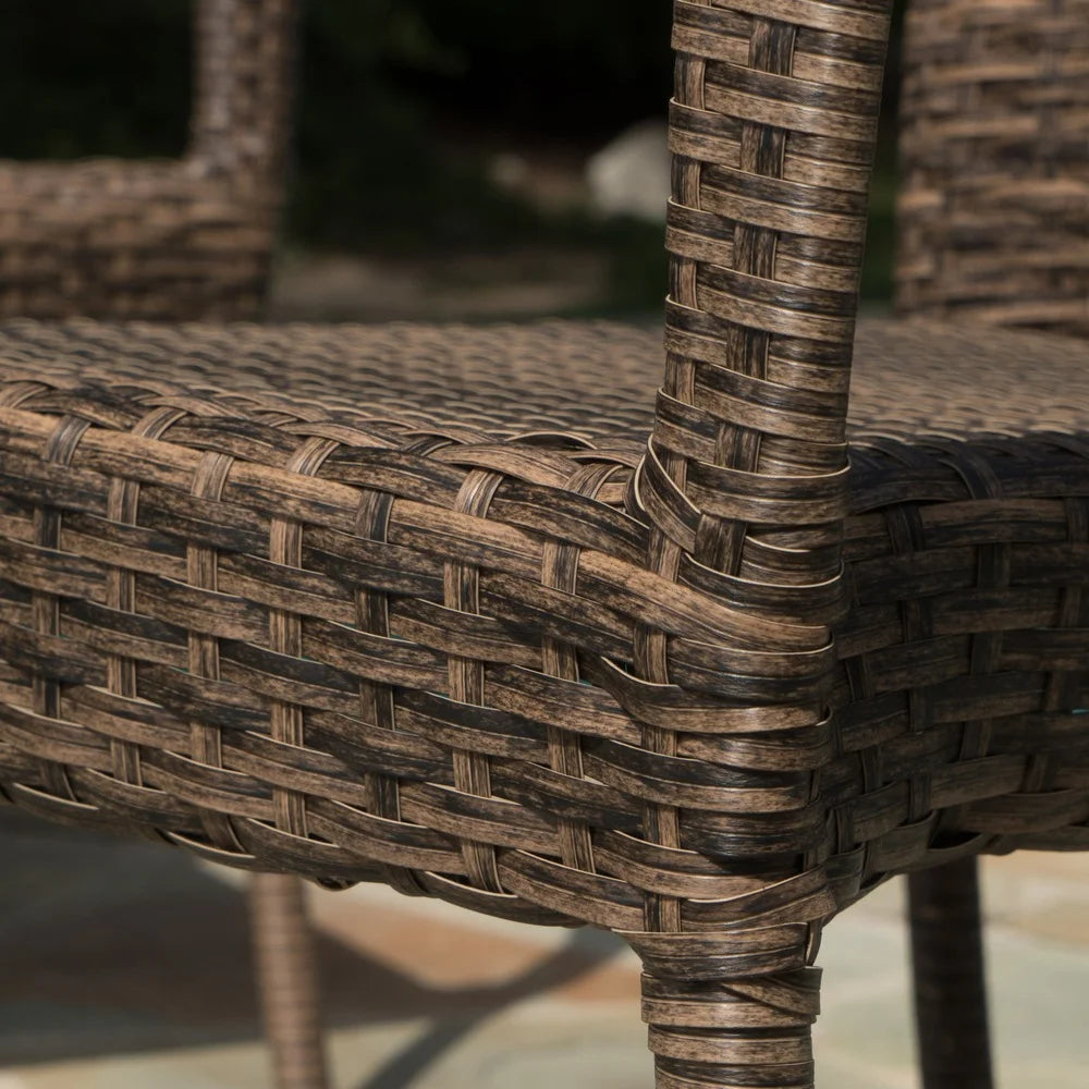 Benhill Outdoor Contemporary Wicker Stacking Chairs (Set of 4) by