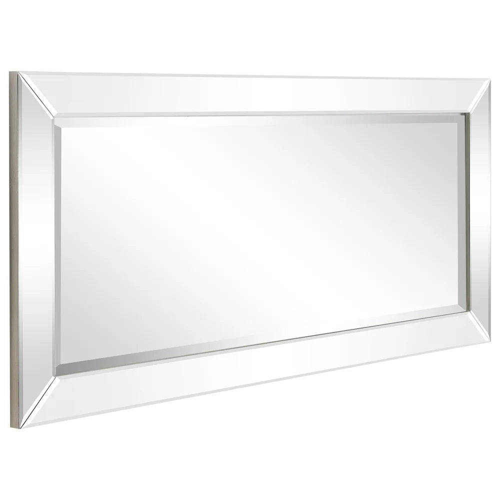 Beveled Rectangular Bathroom or Bedroom Wall Mirror