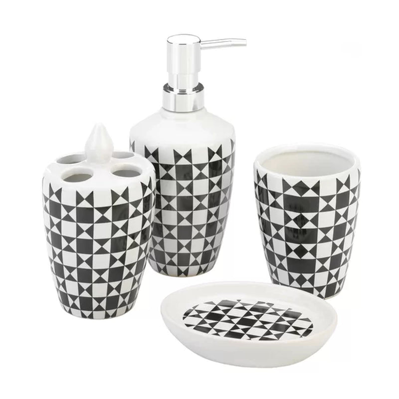 Waltham Shimmer 4 Piece Bathroom Accessory Set