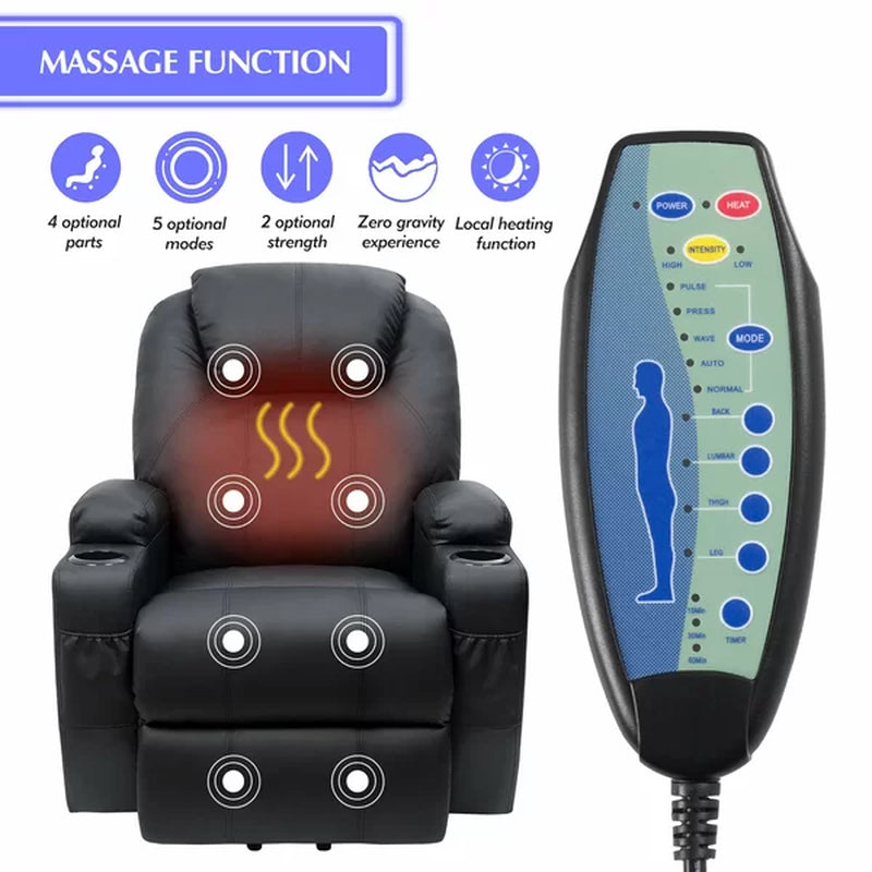 Faux Leather Heated Massage Chair