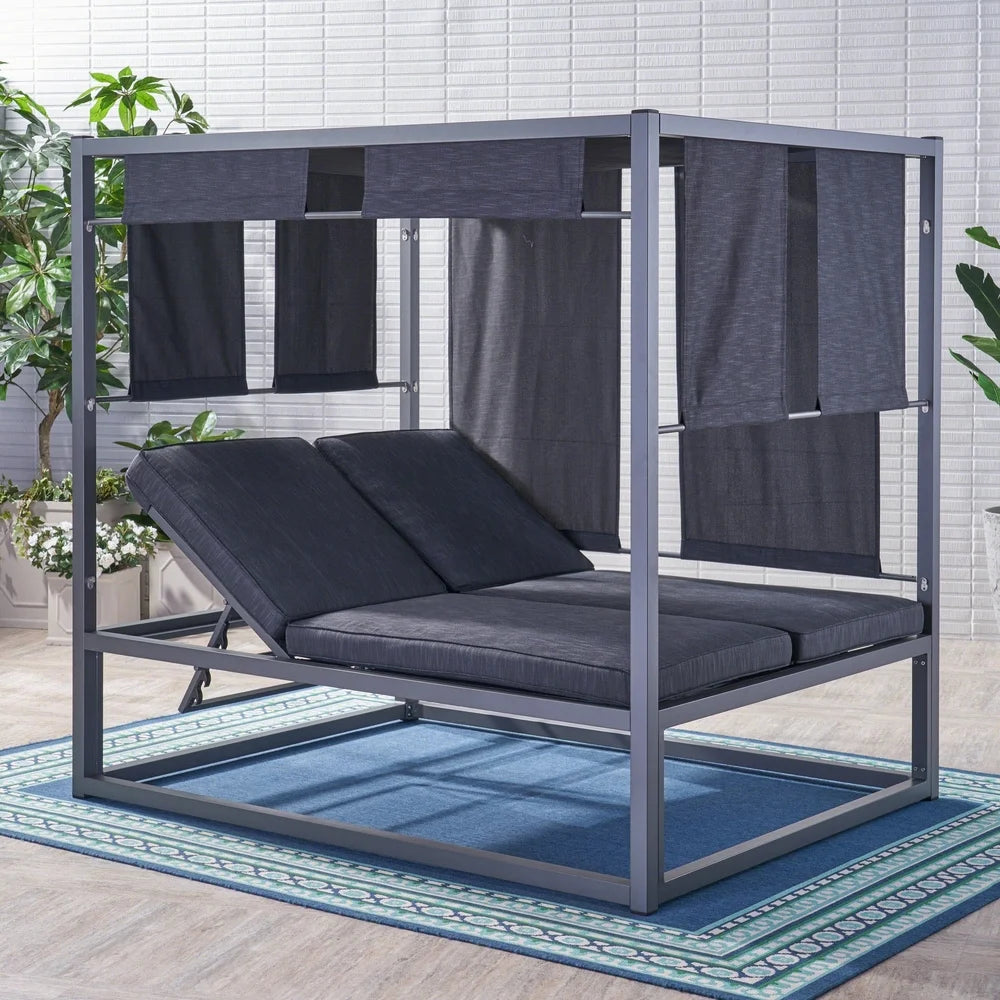 Heminger Outdoor Aluminum Daybed with Canopy by