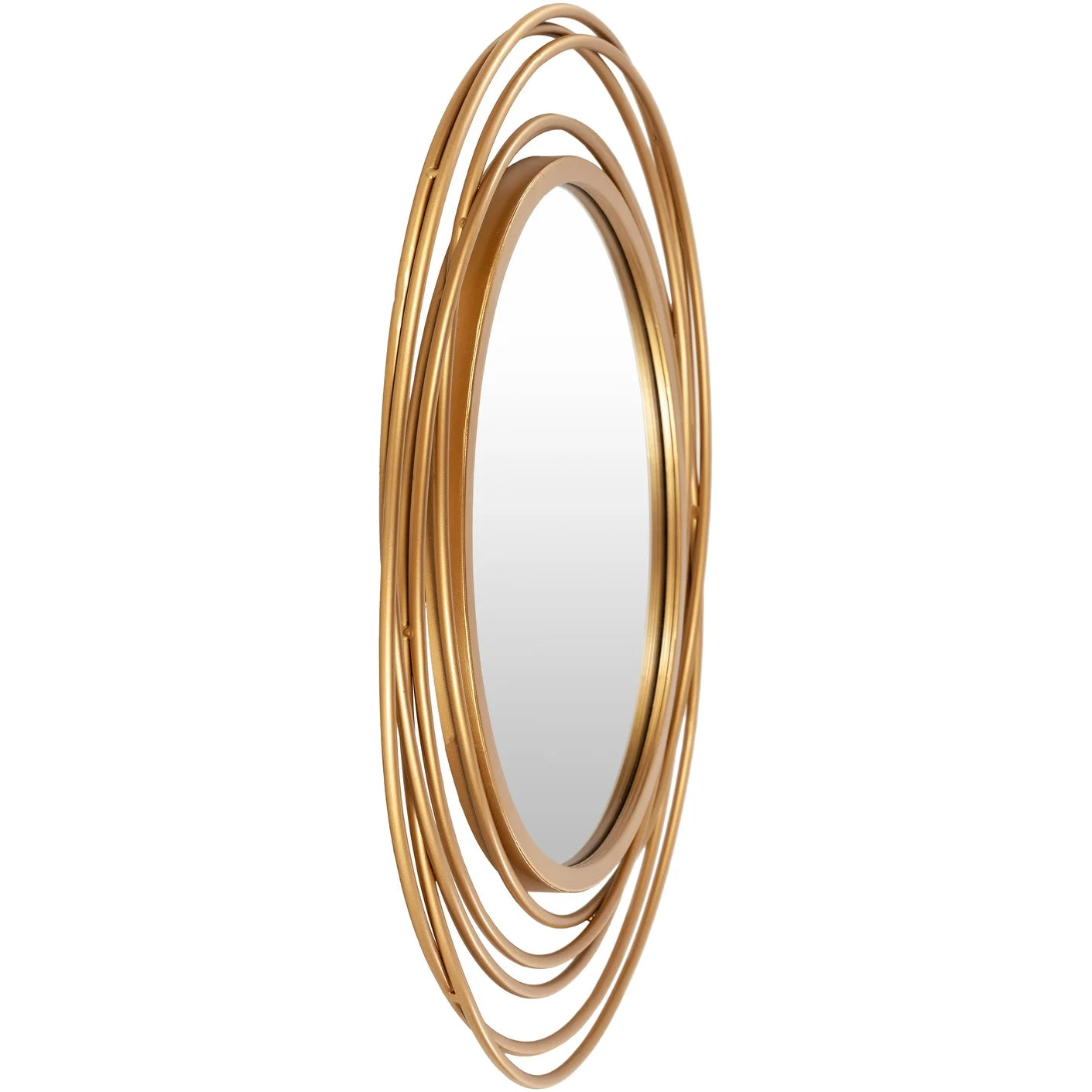 Modern Decor Circles Golden 21-Inch round Mirror - 22"H X 21"W