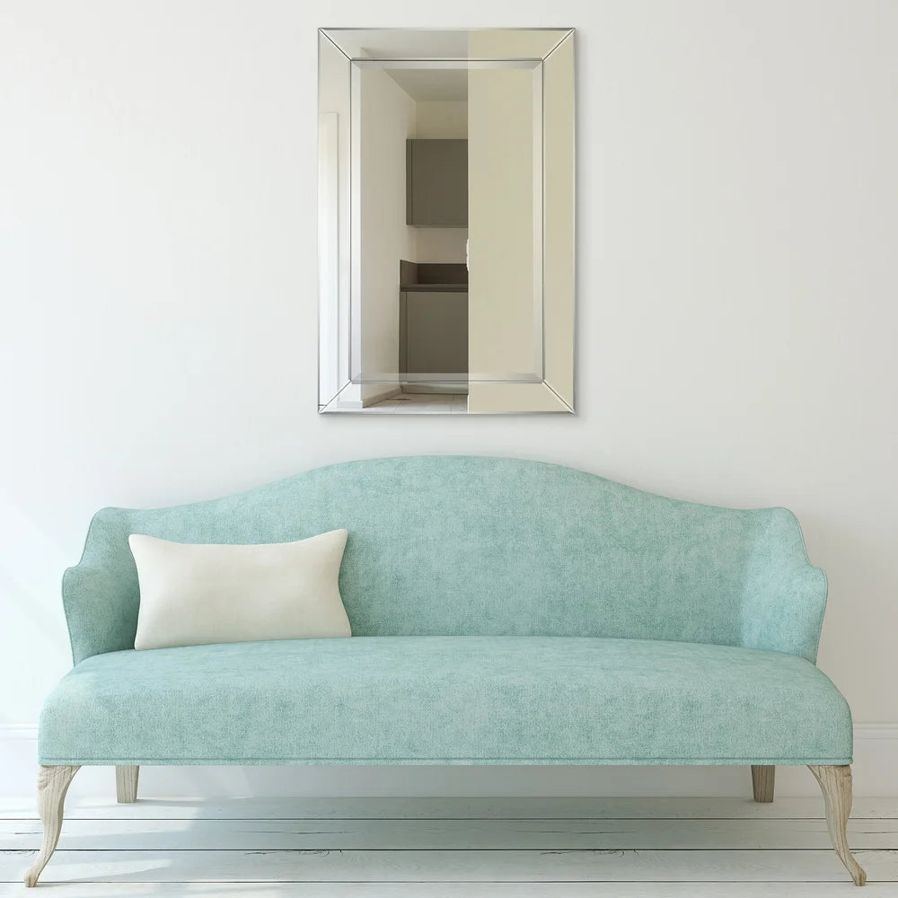 Beveled Rectangular Bathroom or Bedroom Wall Mirror