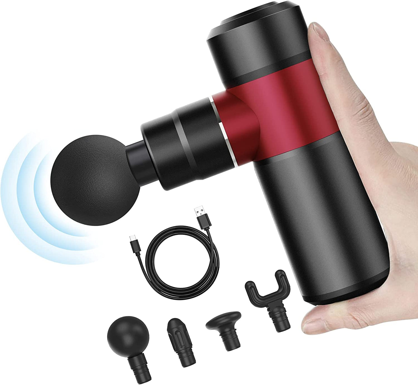 Mini Massage Gun, Deep Tissue Massager Gun,Usb Charging,Lightweight Portable Percussion Muscle Gun for Athletes,Gifts for Men,Women,Super Quiet Body Massage Gun for Neck,Back,Arm,Leg