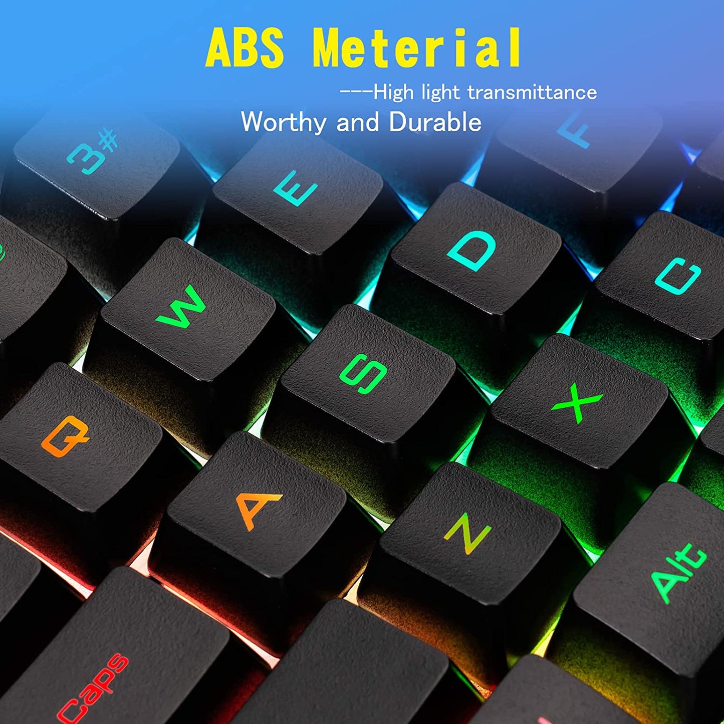 Gaming One Hand Keyboard Mouse USB Splitter USB C Adapter Combo with Wide Wrist-Rest RGB LED Backlit up to 7200DPI CPI Customize 4 Port Adapter Half Keypad Set for Lol/Wow/Fortnite/Dota/Pubg