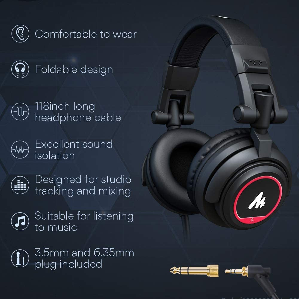 Microphone with Studio Headphone Set 192Khz/24Bit Vocal Condenser Cardioid Podcast Mic Compatible with Mac and Windows, Youtube, Gaming, Live Streaming, Voice-Over (AU-A04H)