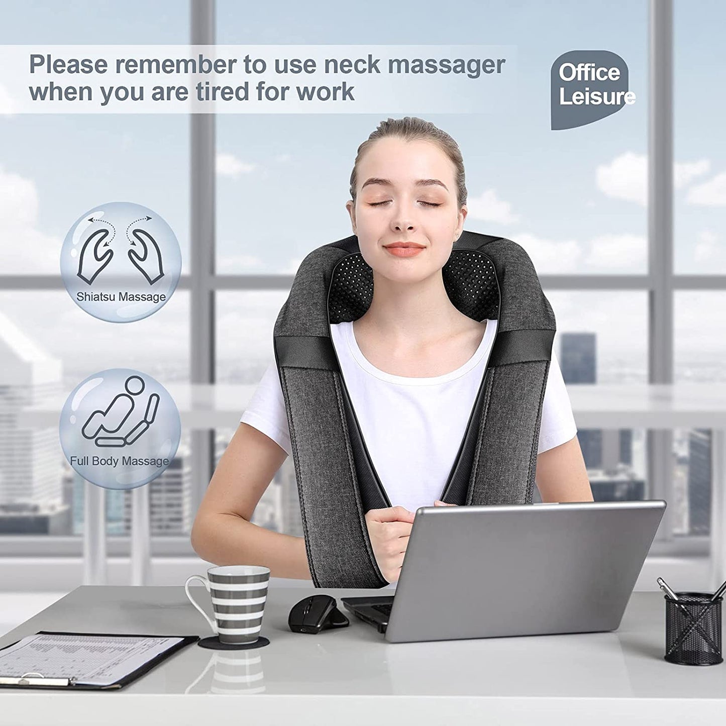Back Massager Neck Massager with Heat, Neck and Back Massager, Shiatsu Shoulder Massager Gifts for Neck, Back, Muscle Pain Relief, Presents Idea for Thanksgiving, Christmas, Fathers Day, Mothers Day