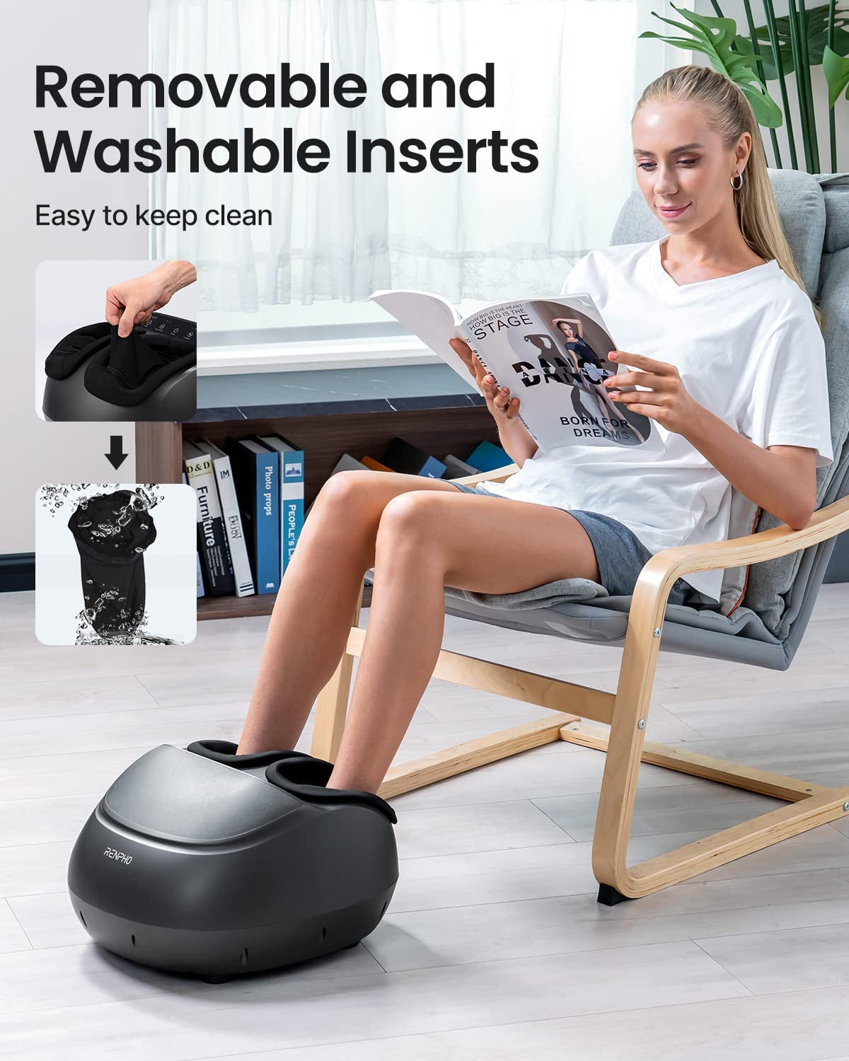 Foot Massager Machine with Heat and Remote, Gifts for Men and Women, Shiatsu Deep Kneading, Delivers Relief for Tired Muscles and Plantar Fasciitis, Fits Feet up to Men Size 12