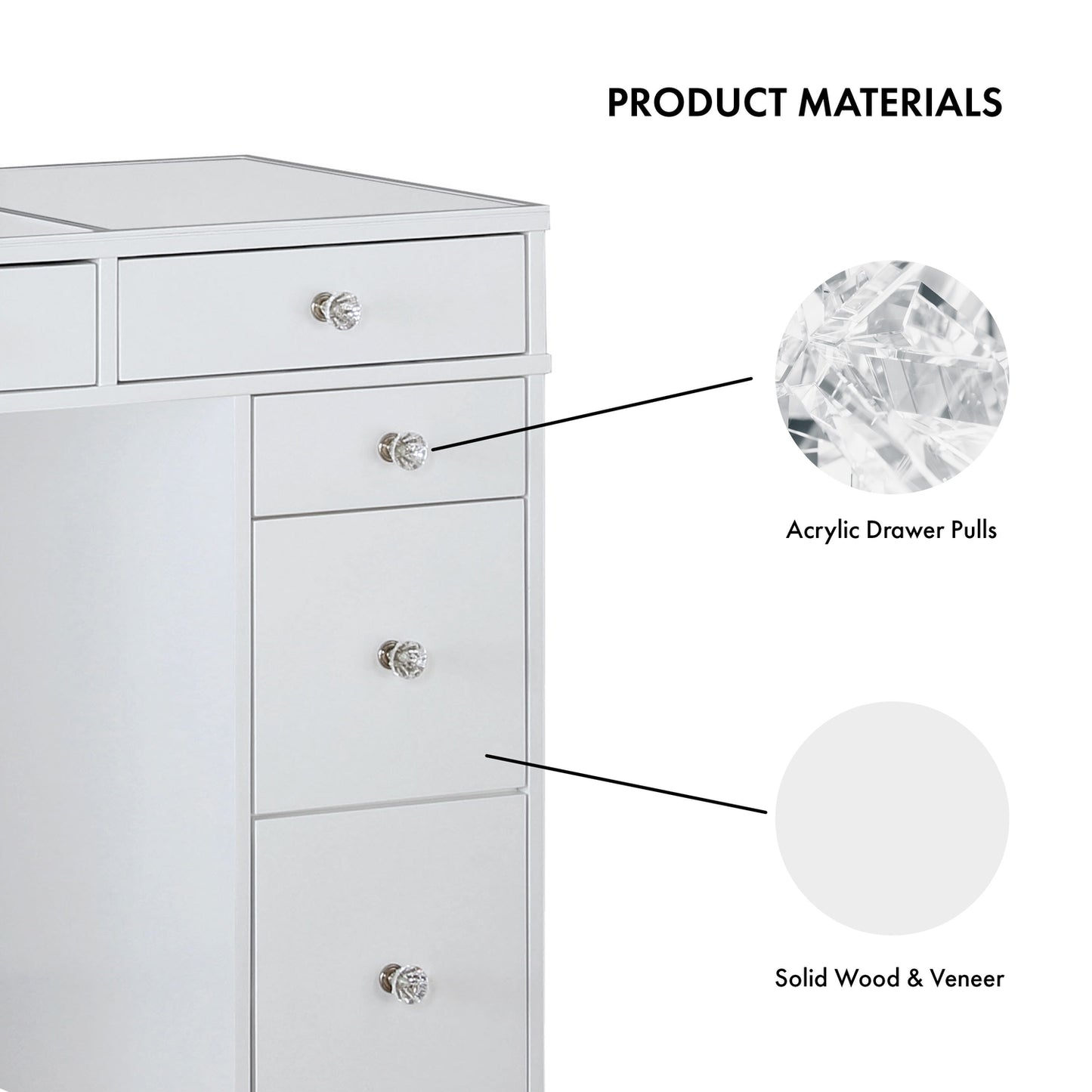 Furniture Nation 7.25-In Makeup Vanity