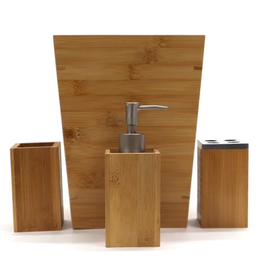 Mcgonigal Bamboo 4 Piece Bathroom Accessory Set