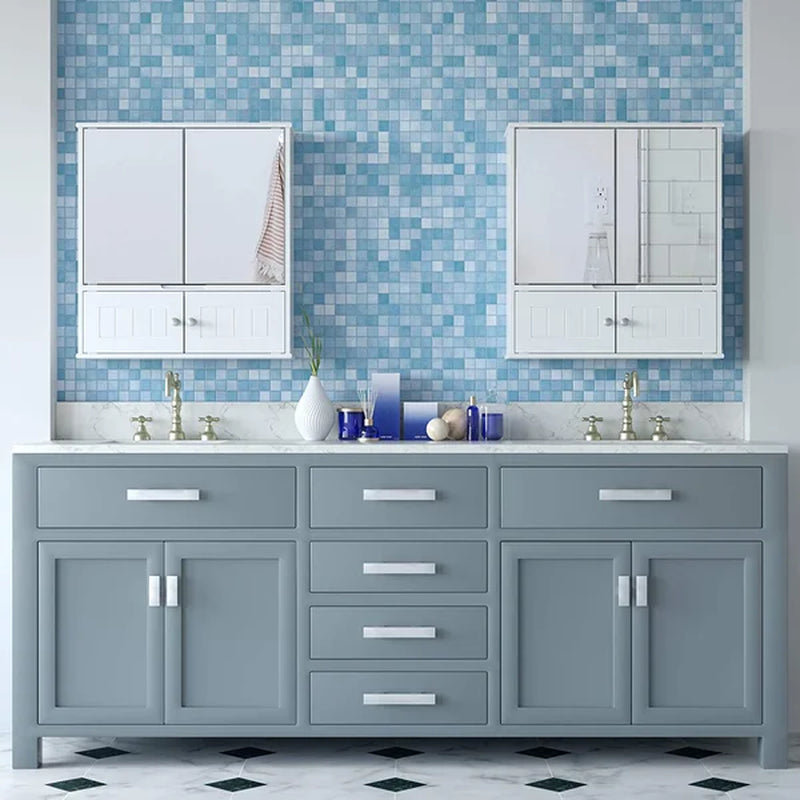 Barzan Surface Mount Framed 2 Door Medicine Cabinet with 3 Adjustable Shelves