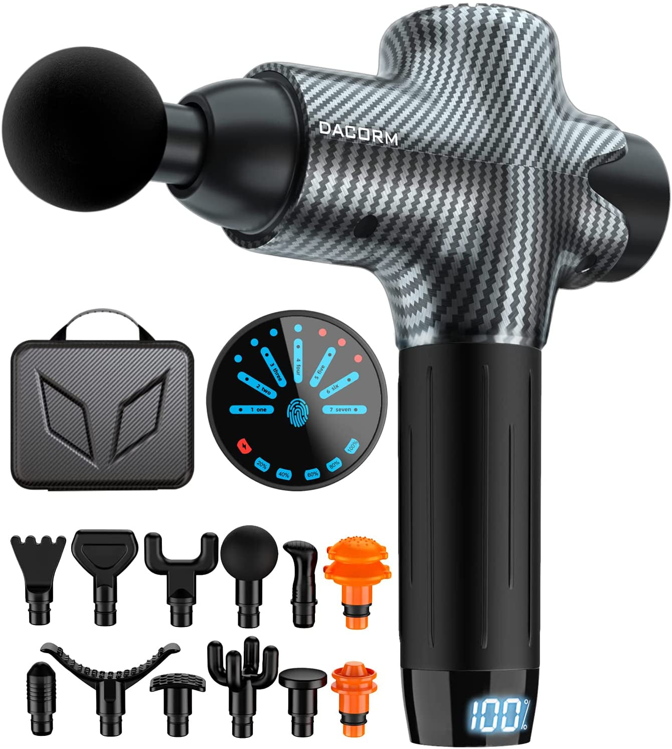 Massage Gun Deep Tissue Percussion Muscle Massage Gun for Athletes,Super Quiet Portable Electric Sport Massager,Handheld Deep Tissue Massager of Y8 Pro Max.(Carbon)