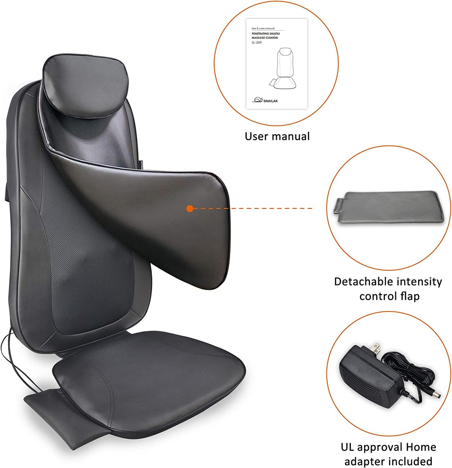 Shiatsu Massage Seat Cushion - 2D/3D 2-In-1 Modes Back Massager with Heat, Rolling Kneading Massage Chair Pad for Back Gifts for Women/Men/Dad/Mom
