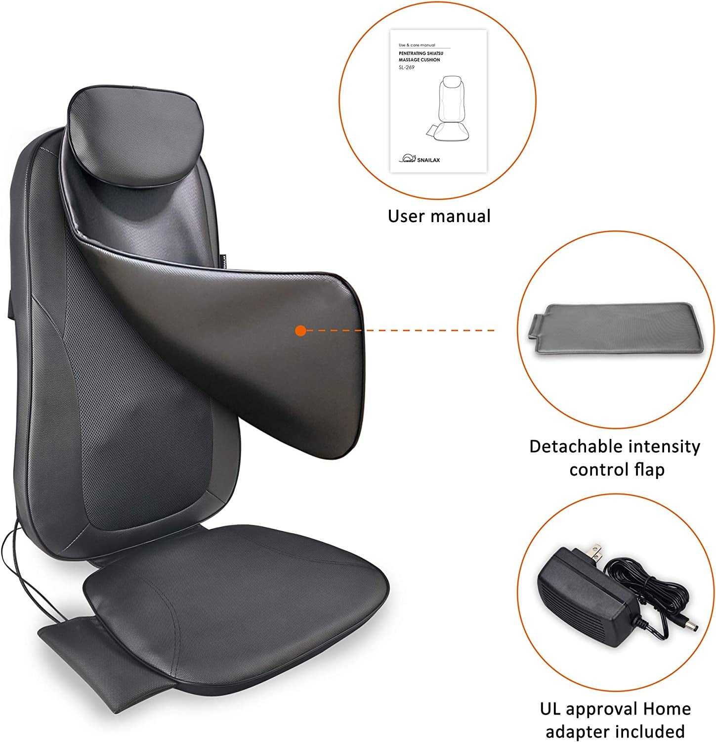 Shiatsu Massage Seat Cushion - 2D/3D 2-In-1 Modes Back Massager with Heat, Rolling Kneading Massage Chair Pad for Back Gifts for Women/Men/Dad/Mom