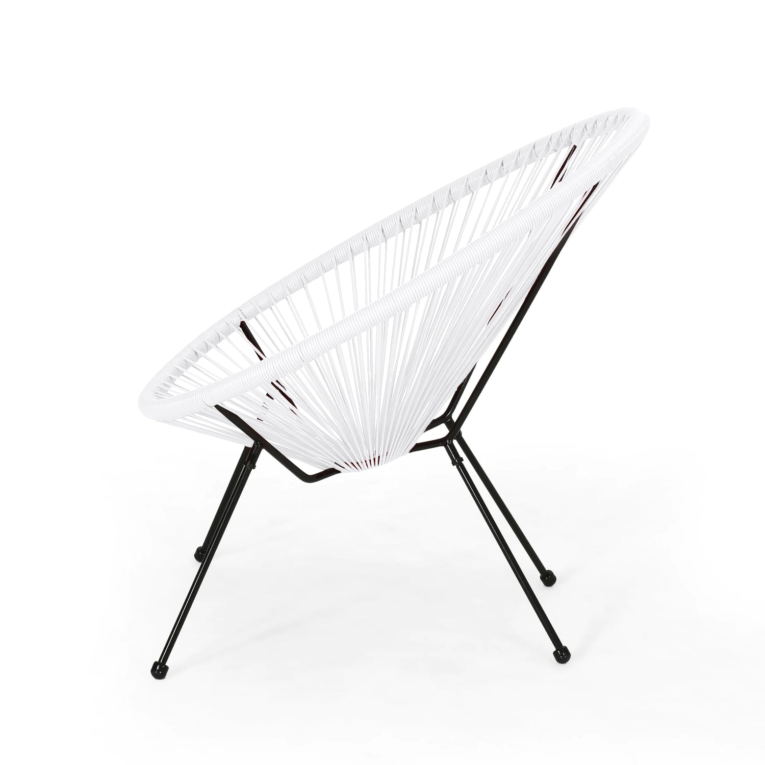 Anson Outdoor Steel Chairs W/ Hammock Rattan Seating (Set of 2) by