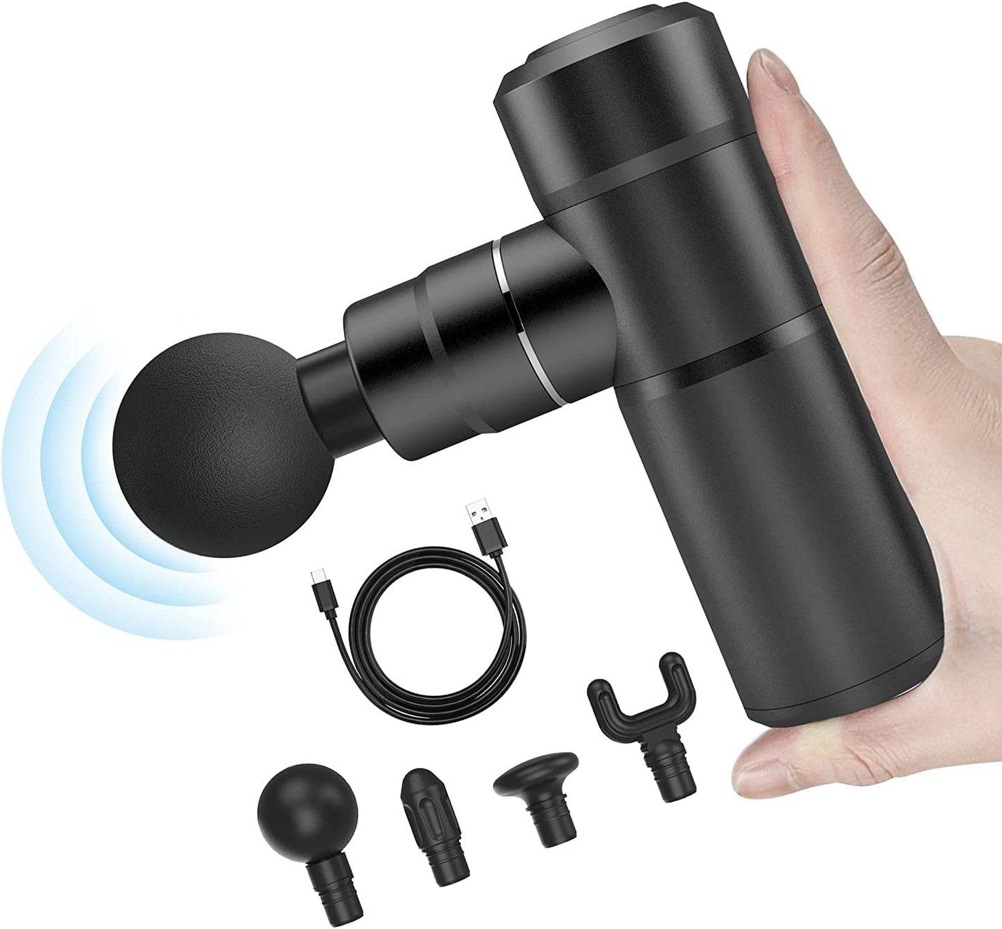 Mini Massage Gun, Deep Tissue Massager Gun,Usb Charging,Lightweight Portable Percussion Muscle Gun for Athletes,Gifts for Men,Women,Super Quiet Body Massage Gun for Neck,Back,Arm,Leg