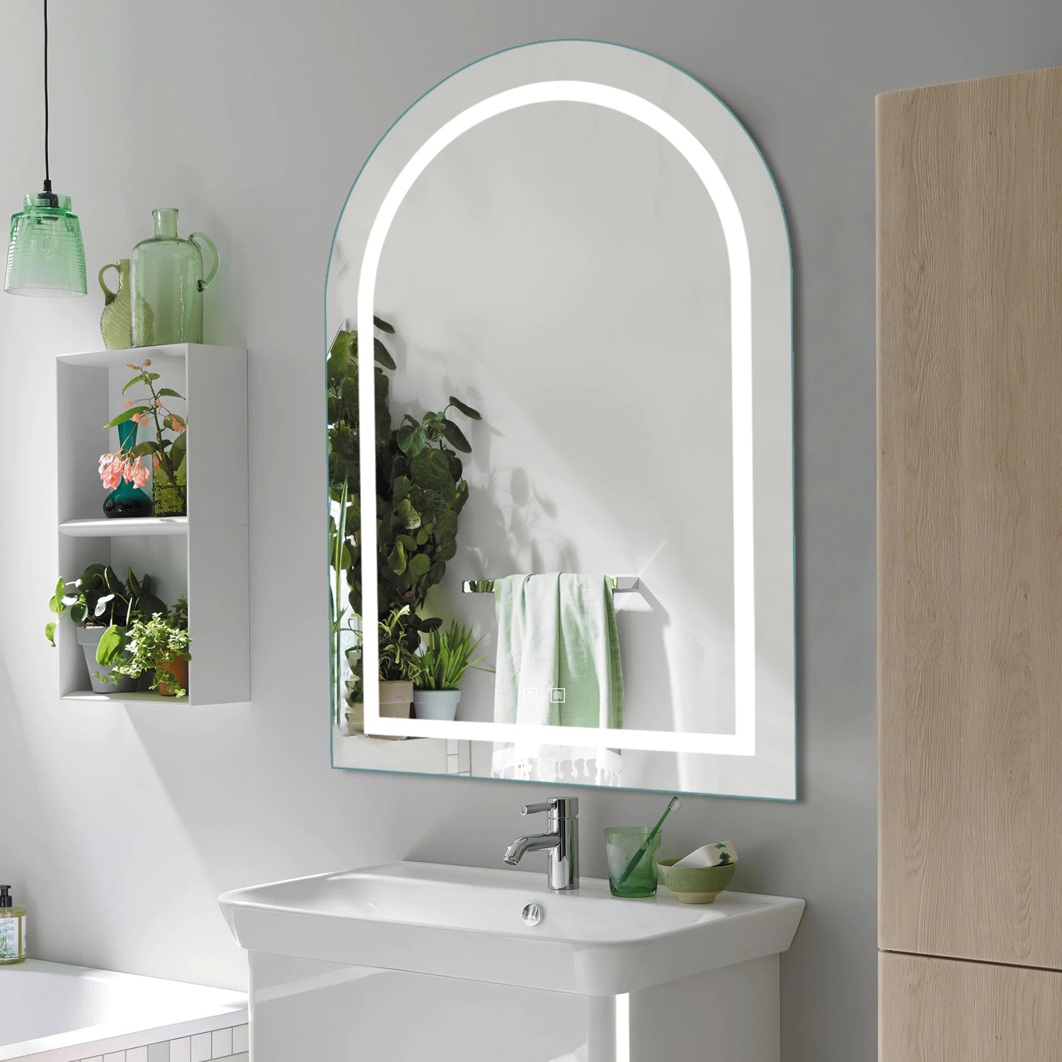 NeutBath LED Wall Bathroom Mirror with Dimmer