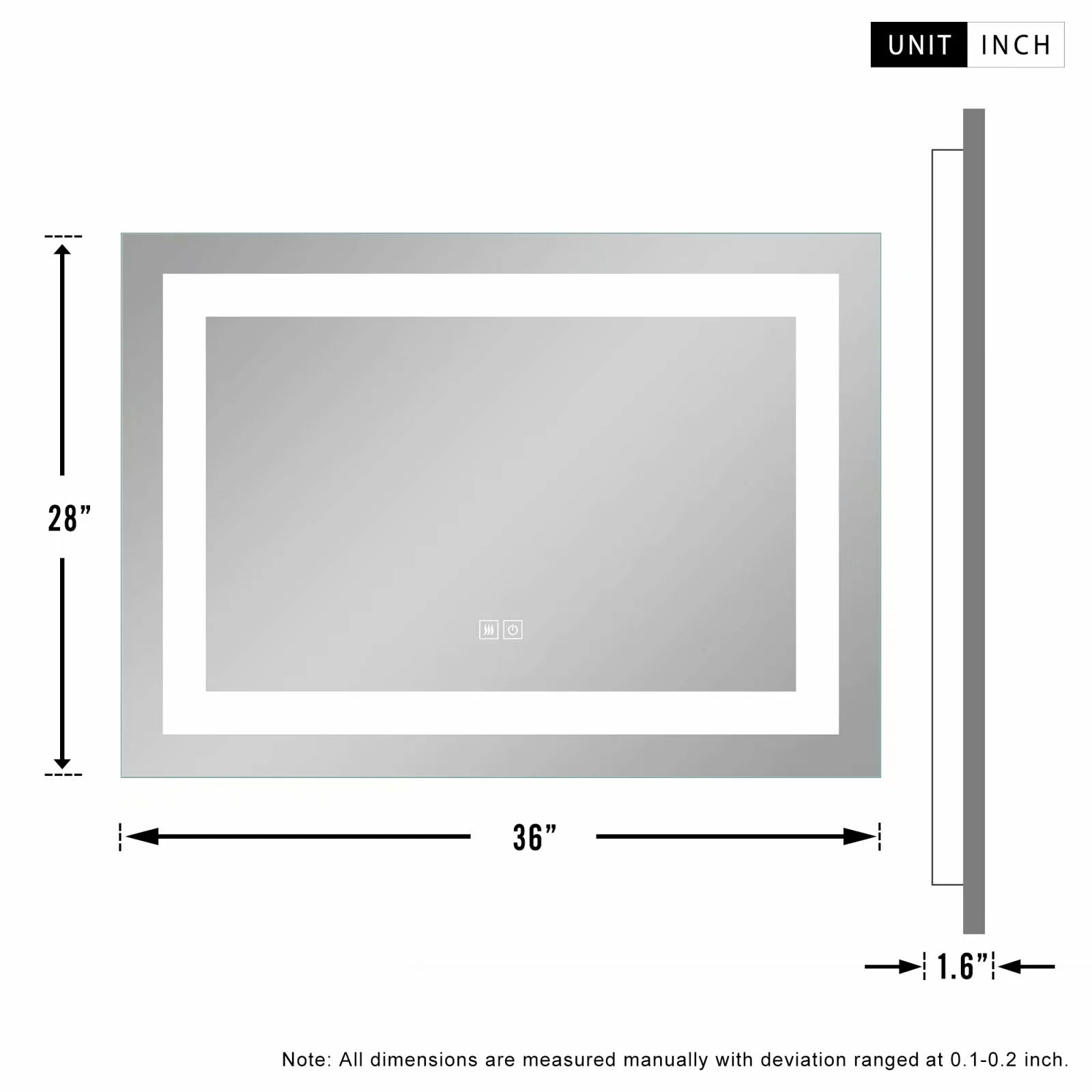 NeutBath LED Wall Bathroom Mirror with Dimmer