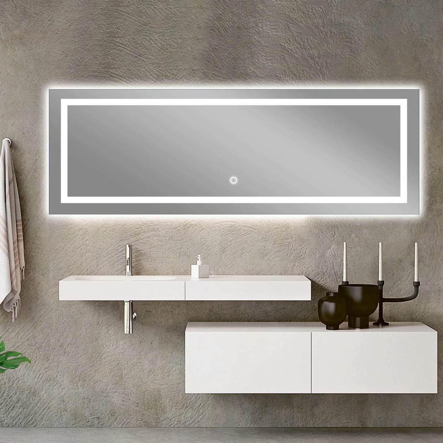 NeutBath LED Wall Bathroom Mirror with Dimmer