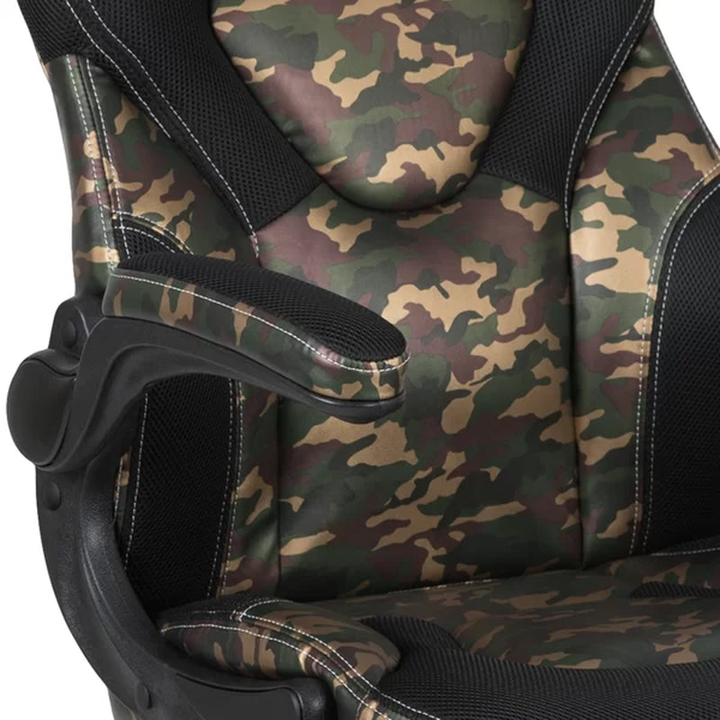 High Back Racing Style Ergonomic Gaming Chair with Flip-Up Arms, Black Leathersoft