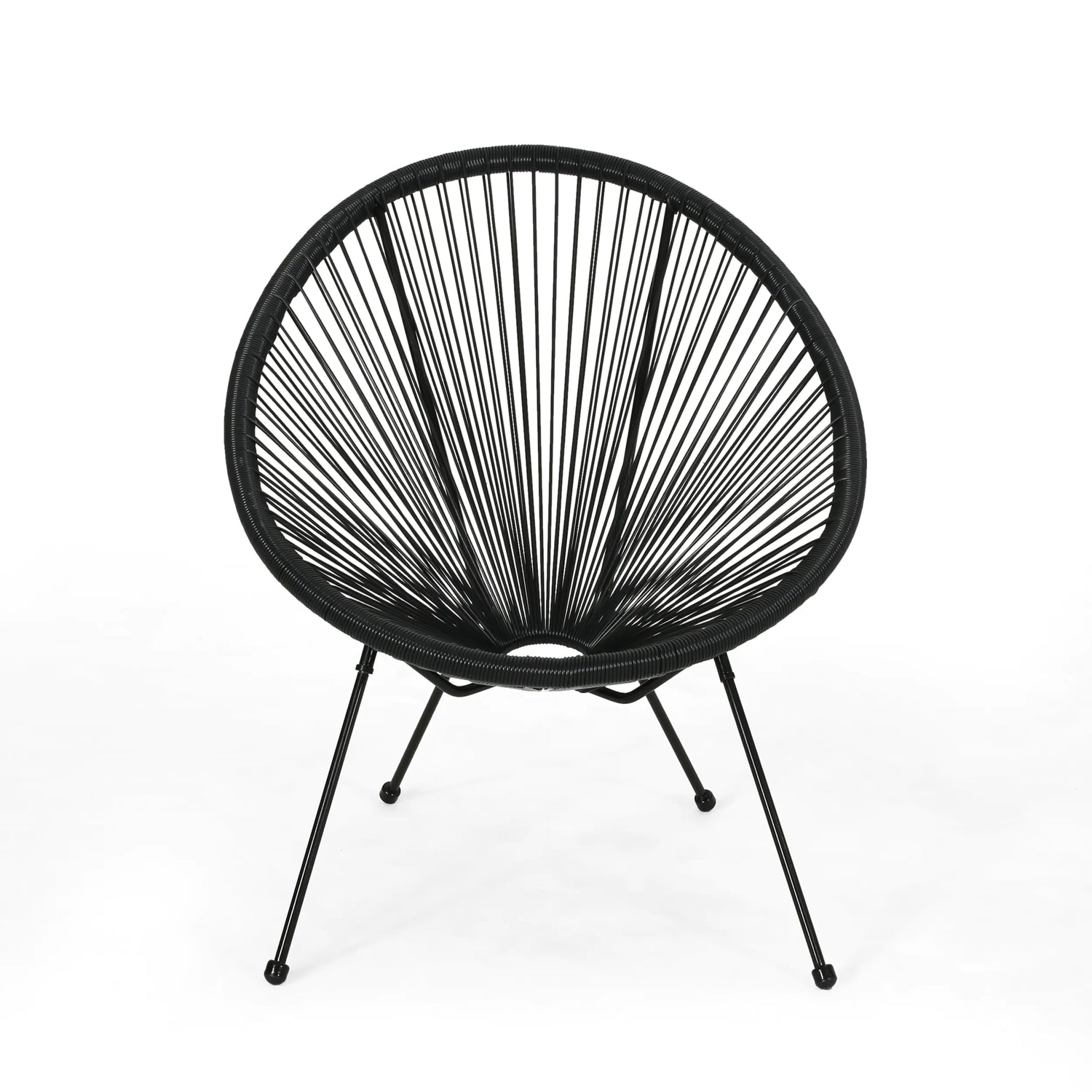 Anson Outdoor Steel Chairs W/ Hammock Rattan Seating (Set of 2) by
