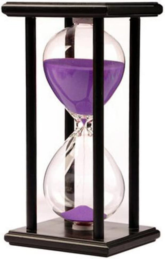 60 Minutes Hourglass Sandglass Timer Sand Timer Clock 60 Min with Wooden Frame Home Decoration Office Ornament Wooden Frame Kitchen Timer 