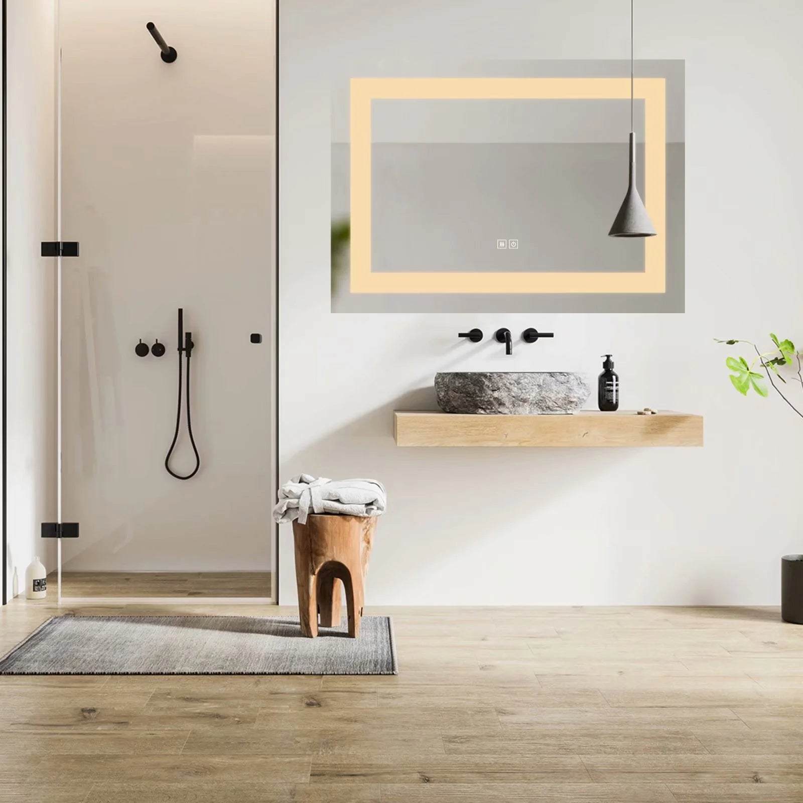 NeutBath LED Wall Bathroom Mirror with Dimmer