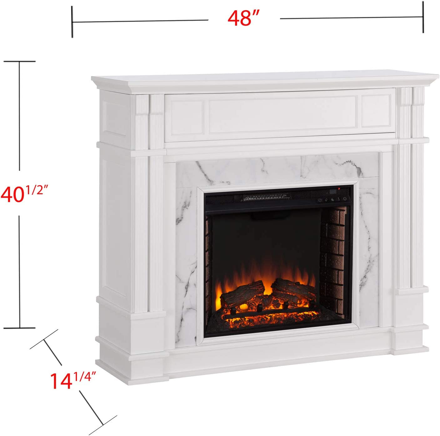 HG Homes Faux Marble Electric Media Fireplace