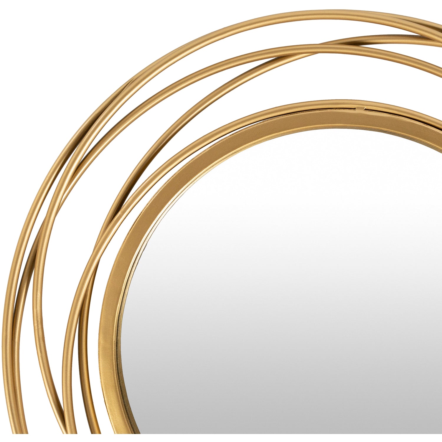 Modern Decor Circles Golden 21-Inch round Mirror - 22"H X 21"W