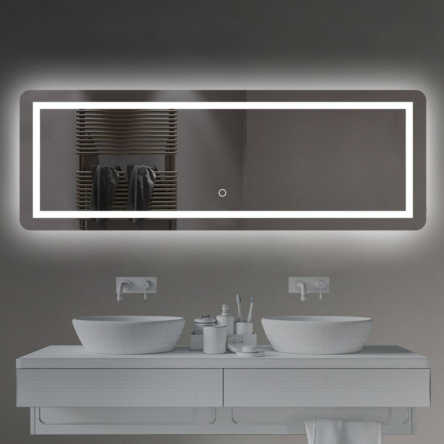 NeutBath LED Wall Bathroom Mirror with Dimmer